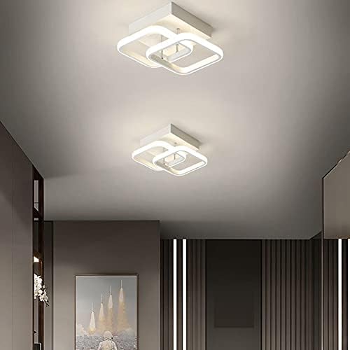 EIDISUNY LED Ceiling Light 22W Modern Square Design LED Ceiling Lamp Cool White/Natural White/Warm White/Metal Ceiling Lighting Fixture for Living Rooms Bedrooms Hallway Office 85V-265V (White)