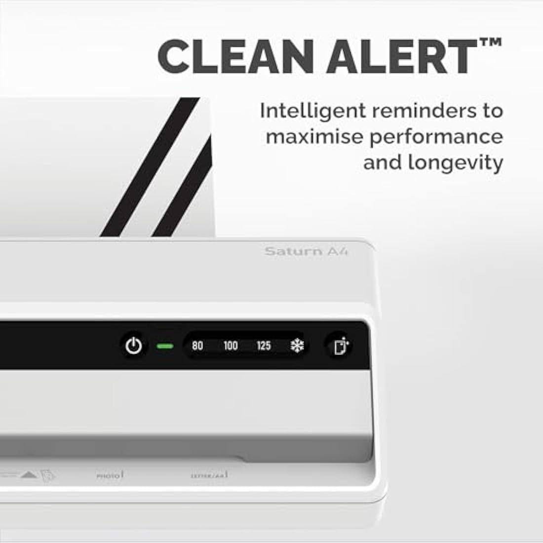 Fellowes Saturn A4 Small Office Laminator – InstaHeat, 60-Second Warm-Up, Jam Release, Auto Shut-Off – For 80/100/125 Micron Pouches – Includes 10 Sheets – Home & Office Use