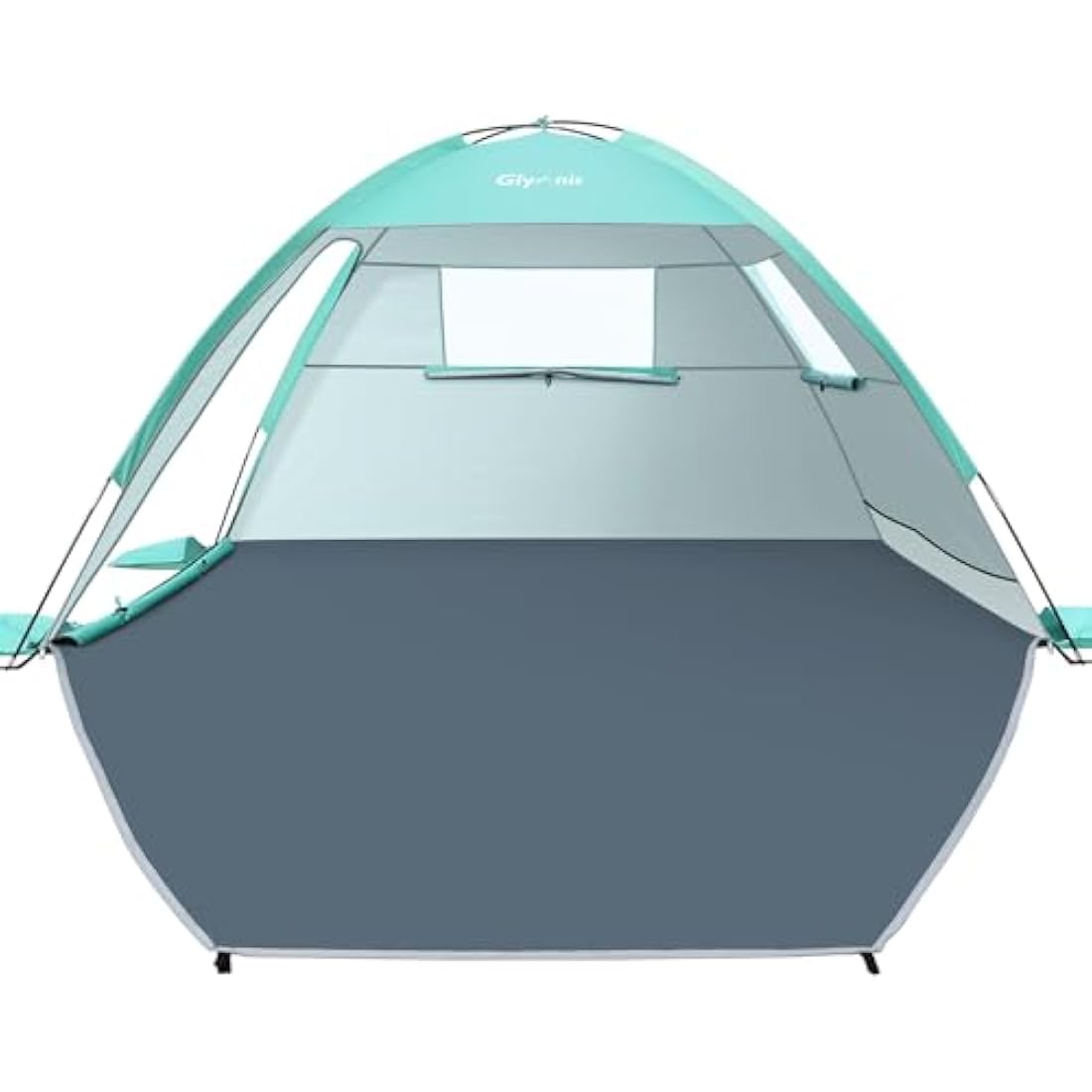 Glymnis Beach Tent Large for 2-3 Person, Portable UV Protection Beach Sun Shelter Lightweight Sun Shade Tent for Beach, Garden, Fishing, Picnic