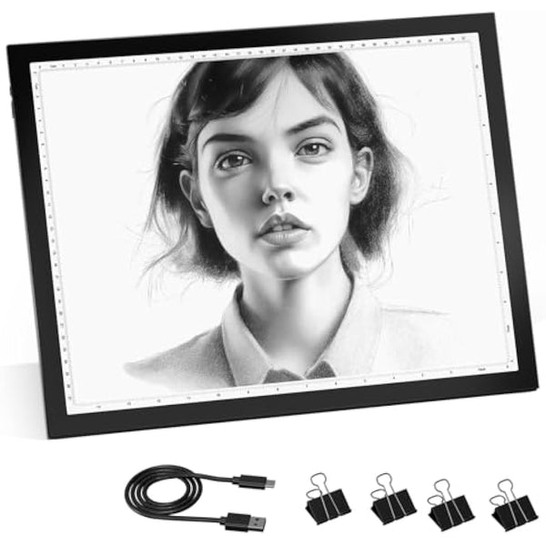 DONPODER A3 Light Box Portable LED Light Board for Diamond Painting, 10 Brightness Levels,5500 Lux Super Bright Ultra Thin Light Pad for Tracing and Crafts(42 x 32 cm)