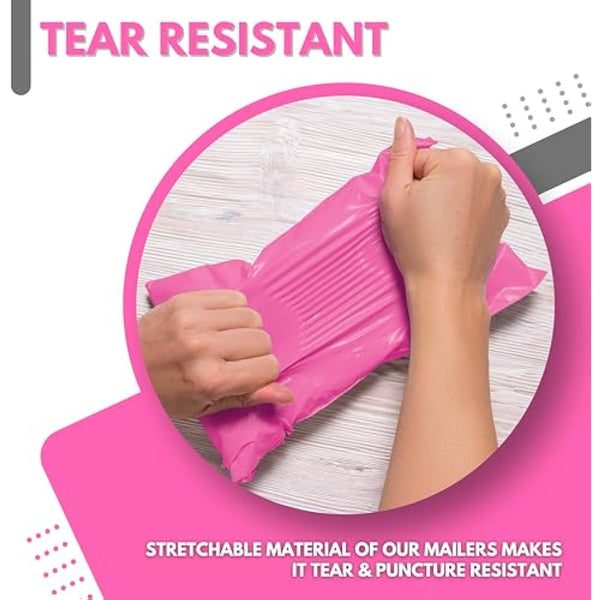 JeeJaan® 50 Pcs Pink Postage Bags 12x16 in Mailing Bags 305 x 405 mm Poly Mailers Parcel Bags Envelope Courier Shipping Mailers Waterproof and Tear-Proof Postal Mailer Courier Bags