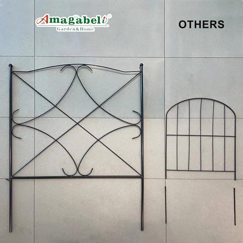 Amagabeli Garden Home Decorative Metal Garden Fence Panels 60CM(H) X3M(L) Outdoor Rustproof Metal Garden Fencing Panels Border Landscape Wire Folding