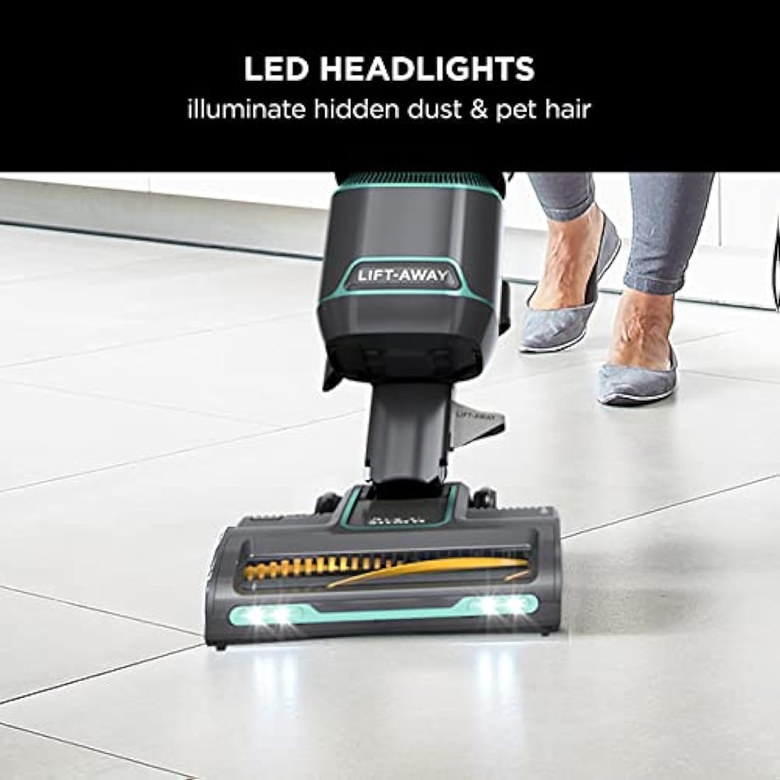 Shark Corded Upright Vacuum Cleaner 1.1L with Anti Hair Wrap Technology, LED Headlights, Lift-Away, Anti-Allergen, 8m Cord, 750W, 2 Attachments,Turquoise, NZ690UK