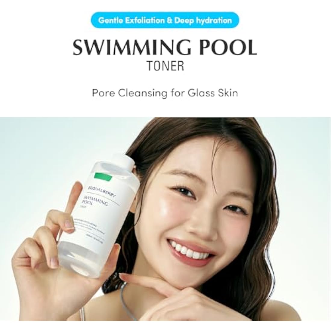 EQQUALBERRY Swimming Pool Face Toner 300ml Moisturising and Soothing Facial Toner for Face, Pore Control and Gentle Exfoliation, Suitable for Dry to Oily Skin