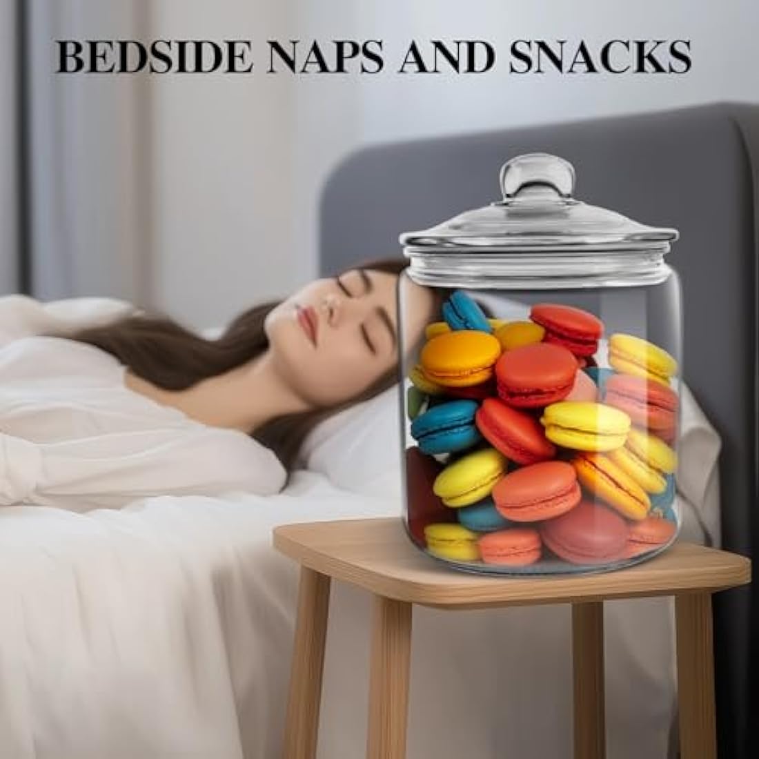 MASTERTOP Biscuit Jars, Set of 2 Glass Storage Jar with Airtight Lid, 3.9L Cookie Jar Sweet Jars with 15pcs Storage Bags, Clear Glass Container for Coffee, Sugar, Pickle, Oats, Flour, Pods