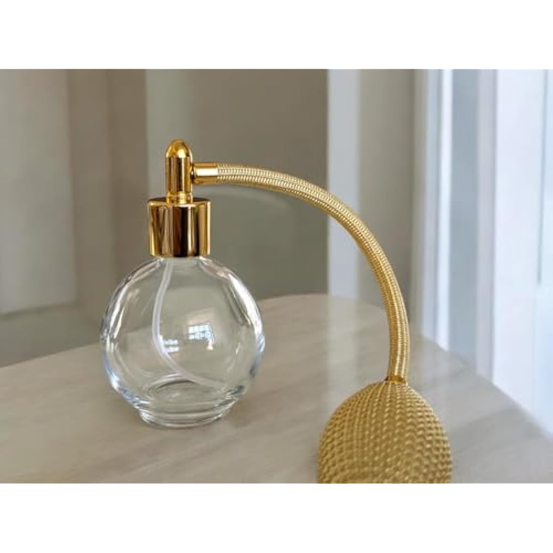 Classic Round Bottle 78ml Tassel Perfume Atomizer, Filling Funnel & Box (Gold)