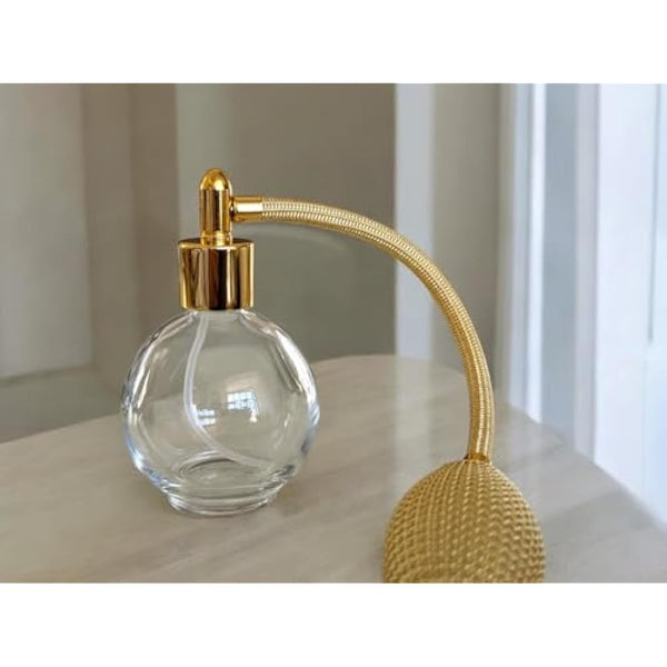 Classic Round Bottle 78ml Tassel Perfume Atomizer, Filling Funnel & Box (Gold)