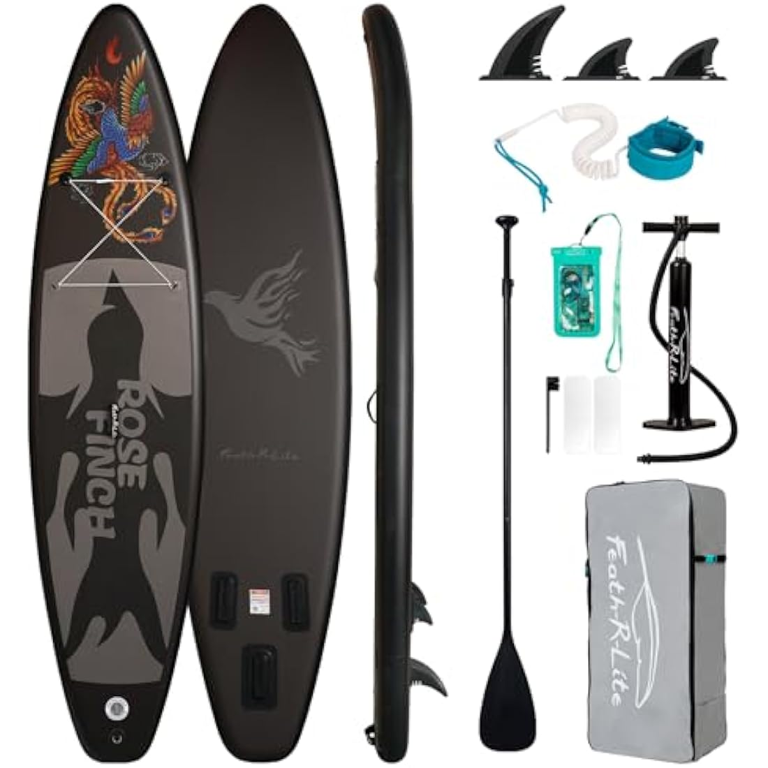 FEATH-R-LITE 10' &11' Inflatable Ultra-Light Stand Up Paddle Board for All Skill Levels Included with SUP, Adj Paddle, Pump, Backpack, Leash