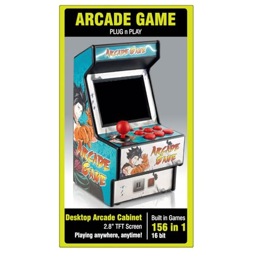 Mini Arcade Machine, 156 Built-In 16-Bit Games, 2.8” Full Colour Screen, 8-Way Joystick, Handheld Retro Games Console – Gaming by Golden Security!