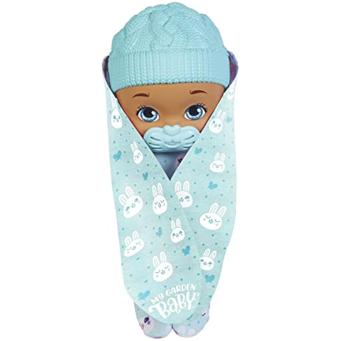 My Garden Baby My First Little Bunny Baby Doll (~9-in), Soft Body with Plush Ears, Blue, Great Gift for Kids 18mo+