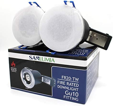 10 X Sanlumia LED Fire Rated Downlight Can GU10 Recessed Ceiling Twist & Lock Downlight IP20 Black