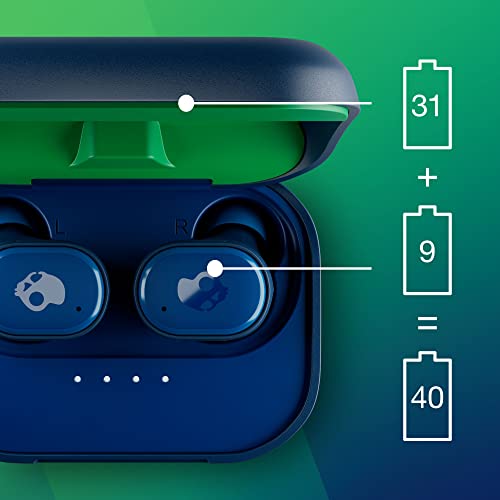 Skullcandy Grind In-Ear Wireless Earbuds, 40 Hr Battery, Skull-iQ, Alexa Enabled, Microphone, Works with iPhone Android and Bluetooth Devices - True Black