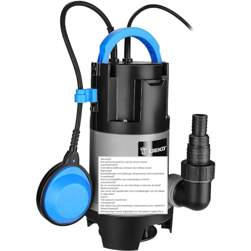Water Pump: DEKO Submersible Water Pump 400W 10000L/H, Portable Water Sump Pump to Empty Pool, Water Drainage Pump for Clean and Dirty Water for Garden Pond, Pools and Ditches Float Switch