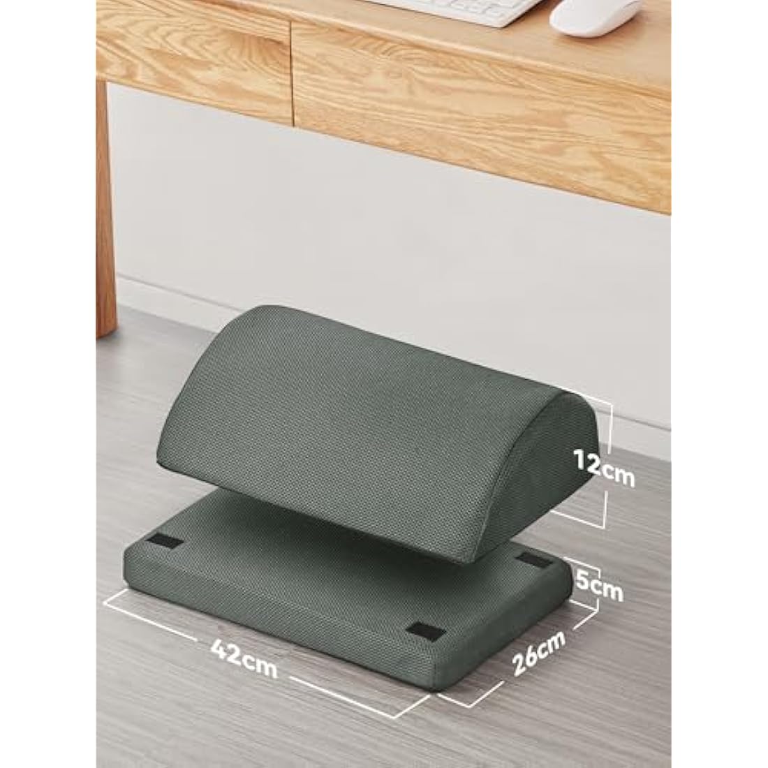 HEETA Desk Foot Rest, Ergonomic Foot Rest Under Desk Adjustable 2 Optional Height Footrest Memory Foam Non-Slip Foot Stool for Home, Office & Gaming (Gery)