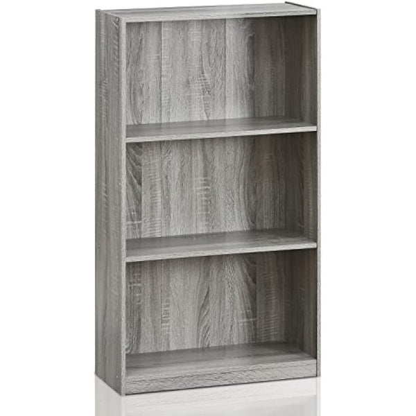 Furinno Basic 3-Tier Bookcase Storage Shelves, French Oak