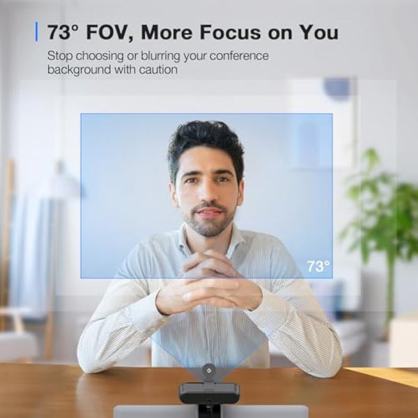 EMEET C960 4K Webcam for PC, 4K UHD Sony Sensor, TOF Auto Focus, Dual AI Noise-Cancelling Mics, Auto Light Correction, 66° FOV, Plug&Play Webcam with Privacy Cover, Works with Zoom/Teams