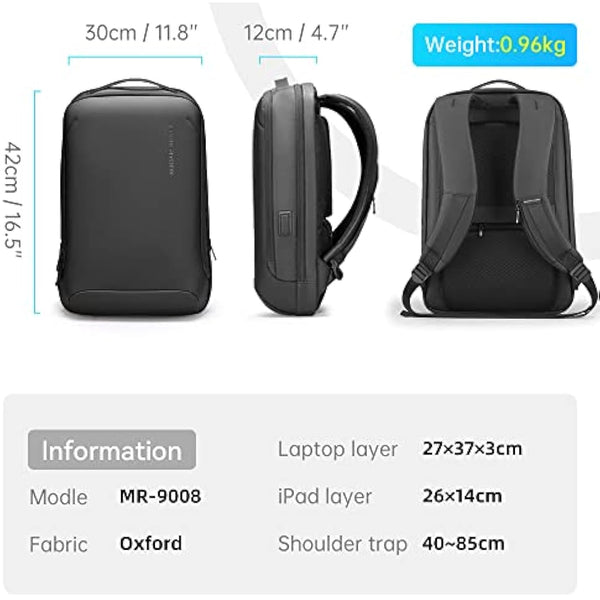 MARK RYDEN Slim Hard Shell Laptop Backpack, Lightweight Laptop Rucksack For 15.6 inch,Waterproof Business Work backpack For Men Women-Black