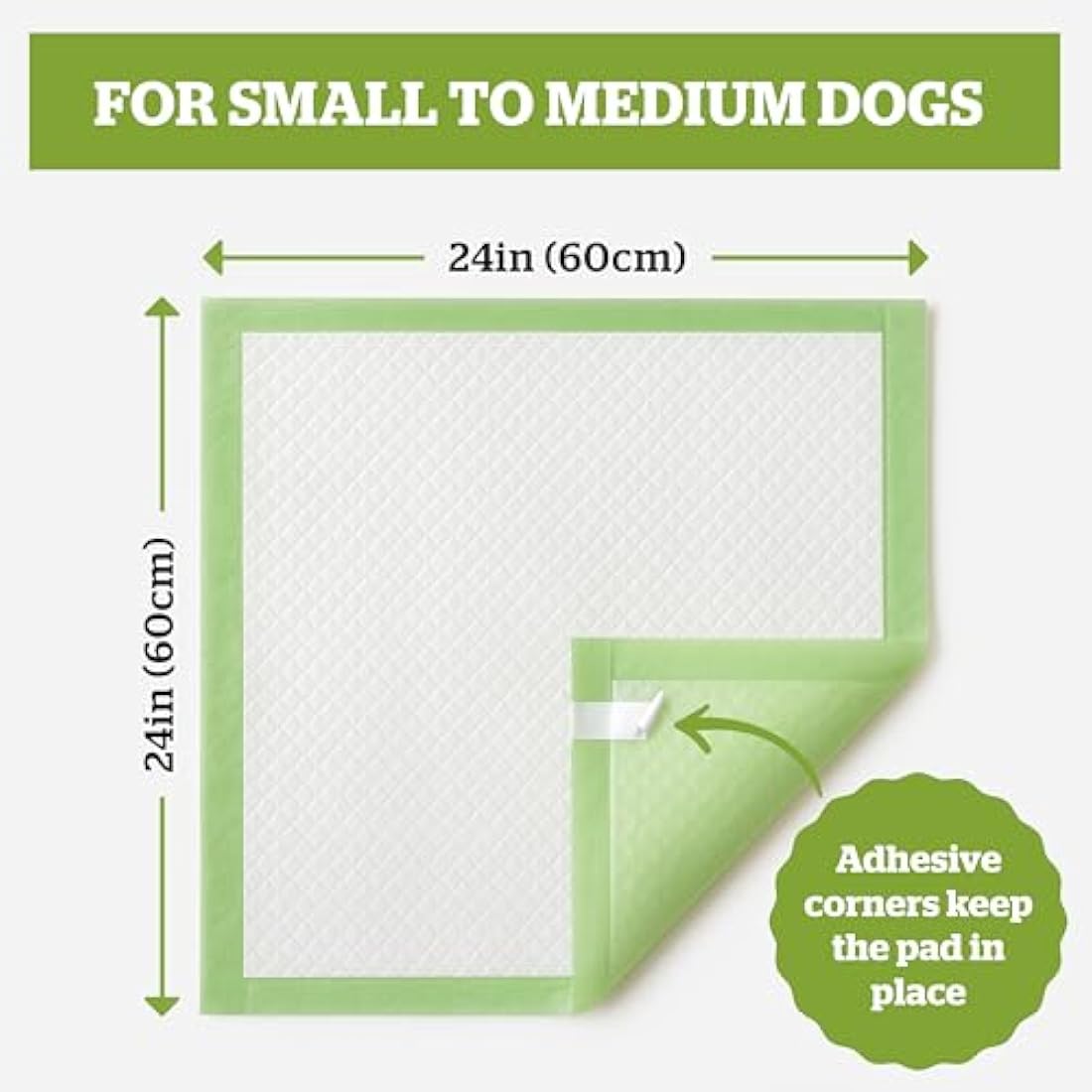 Pogi's Dog Training Pads with Sticky Tabs – Eco-Friendly, Odour Blocking & Super Absorbent – 40-Pack (60 × 60 cm)