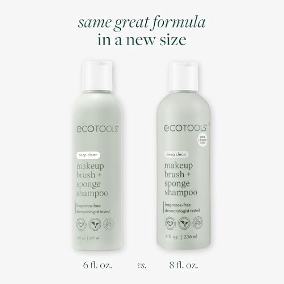 EcoTools Makeup Brush and Sponge Shampoo, Removes Makeup, Dirt, & Impurities From Makeup Brushes & Makeup Blending Sponges, Fragrance-Free, Vegan, & Cruelty-Free, 6 fl.oz./ 177 ml, 1 Count