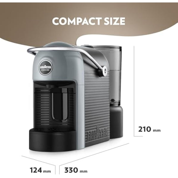 Lavazza, A Modo Mio Jolie EVO, Coffee Capsule Machine, Made from 36% Recycled Plastic, Compatible with A Modo Mio Pods, with Removable Cup Rest, Automatic Shut-Off, 1250 W, 220–240 V, 50–60 Hz, Grey