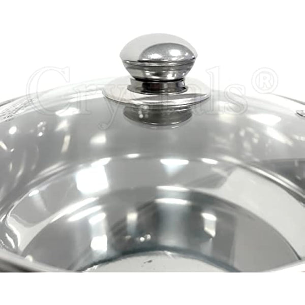 New 3PC Stainless Steel Steamer Cooker Pot Set PAN Cook Food Glass LIDS COOKWARE