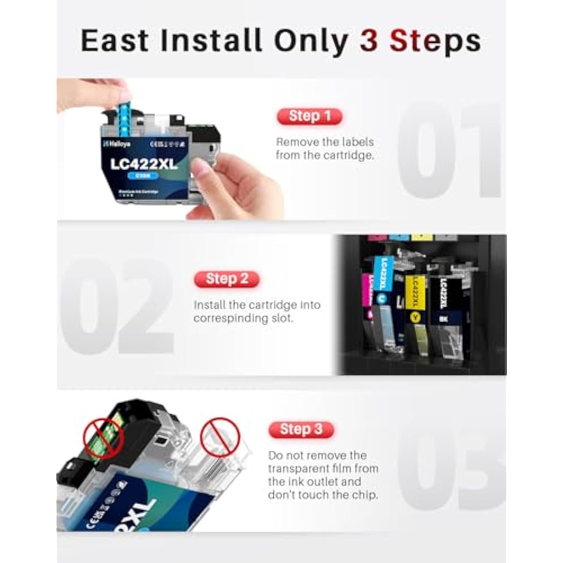 Halloya LC422XL Ink Cartridges Replacement for Brother LC422XL LC-422 LC-422XLVAL Ink Cartridges Compatible with Brother MFC-J5340DW MFC-J5345DW MFC-J5740DW MFC-J6540DW MFC-J6940DW (8-Pack)