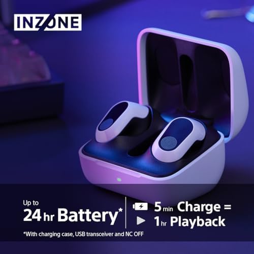 Sony INZONE H5 Wireless Gaming Headset - PC/PS5, 360 Spatial Sound for Gaming, 28H battery lifelow latency, comfortable design, microphone with AI - White
