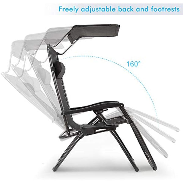 IntimaTe WM Heart Deck Chair, Alloy Steel, Black, 177 cm x 110 cm x 67 cm