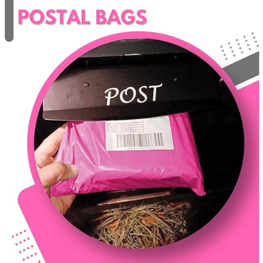 JeeJaan® 50 Pcs Pink Postage Bags 12x16 in Mailing Bags 305 x 405 mm Poly Mailers Parcel Bags Envelope Courier Shipping Mailers Waterproof and Tear-Proof Postal Mailer Courier Bags