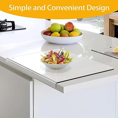 Acrylic Cutting Board, 5 mm Chopping Board With Stop Edge, 60 cm x 45 cm, Clear for Kitchen Counter, Non-Slip Transparent With Lip