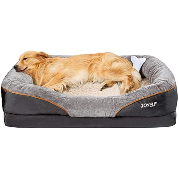 JOYELF XLarge Memory Foam Dog Bed, Orthopedic Dog Bed & Sofa with Removable Washable Cover and Squeaker Toy as Gift
