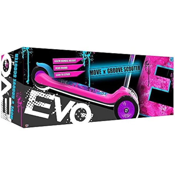 EVO Pink Move & Groove Scooter | Kids 3-Wheel Scooter Perfect For Boys & Girls