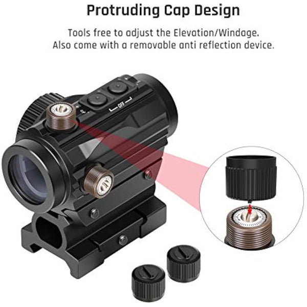 Feyachi RDS-25 Red Dot Sight 4 MOA Red Dot Gun Sight Rifle Scope with 1 inch Riser Mount