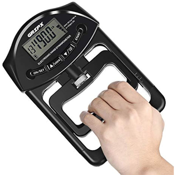 GRIPX Digital Hand Dynamometer Grip Strength Measurement Meter Auto Capturing Electronic Hand Grip Power 198Lbs / 90Kgs