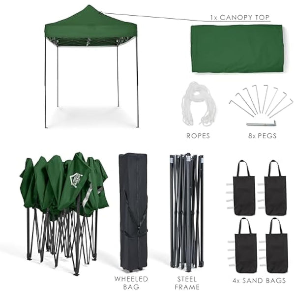 All Seasons Gazebos 3x2m Heavy Duty Fully Waterproof Pop up Gazebo With Accessory Pack - Green