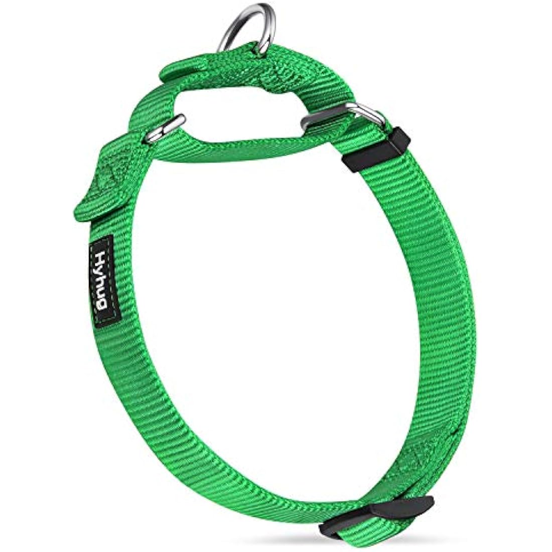 Hyhug Pets Solid Color Martingale Nylon Dog Collar, Heavy Duty Anti-Escape Large Dogs Collar.(Large,Lime Green)