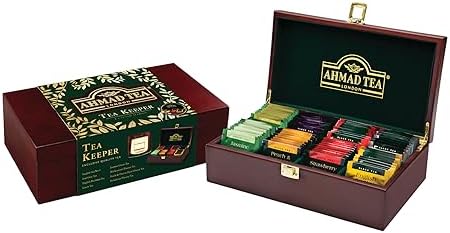 Ahmad Tea Tea Keeper Tea Selection 80 Teabag Box with 8 Black, Fruit-Flavoured & Green Teas, 160 g