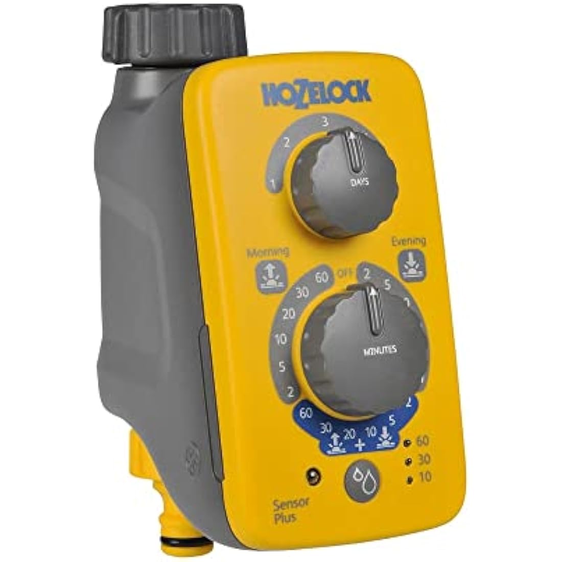HOZELOCK - Watering Timer Sensor Controller Plus : Automatic and Easy Watering with its Light Sensor, Adjustable Watering at Sunrise and/or Sunset, Manual Watering Function [2214 0000]