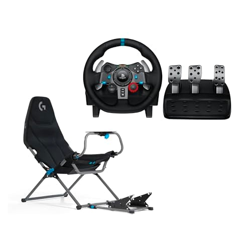 Logitech G29 Driving Force Racing Wheel and Floor Pedals, Real Force Feedback, Stainless Steel Paddle Shifters, Leather Steering Wheel Cover for PS5, PS4, PC, Mac - Black