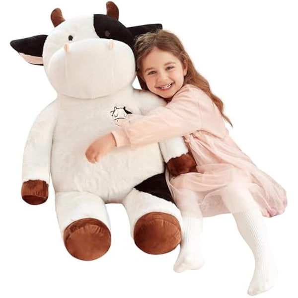 IKASA Giant Cow Stuffed Animal Jumbo Cow Soft Toys (White, 78cm)