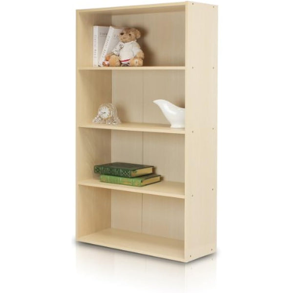 Furinno Pasir 4-Tier Open Shelf, Steam Beech