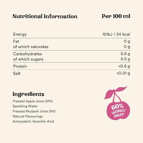 Flawsome! Lightly Sparkling Apple & Cherry Juice – No Added Sugar, 100% Cold-Pressed Wonky Fruit, Guilt-Free Fizzy Drink – Perfect for Refreshment or as a Mixer (24 x 250ml)