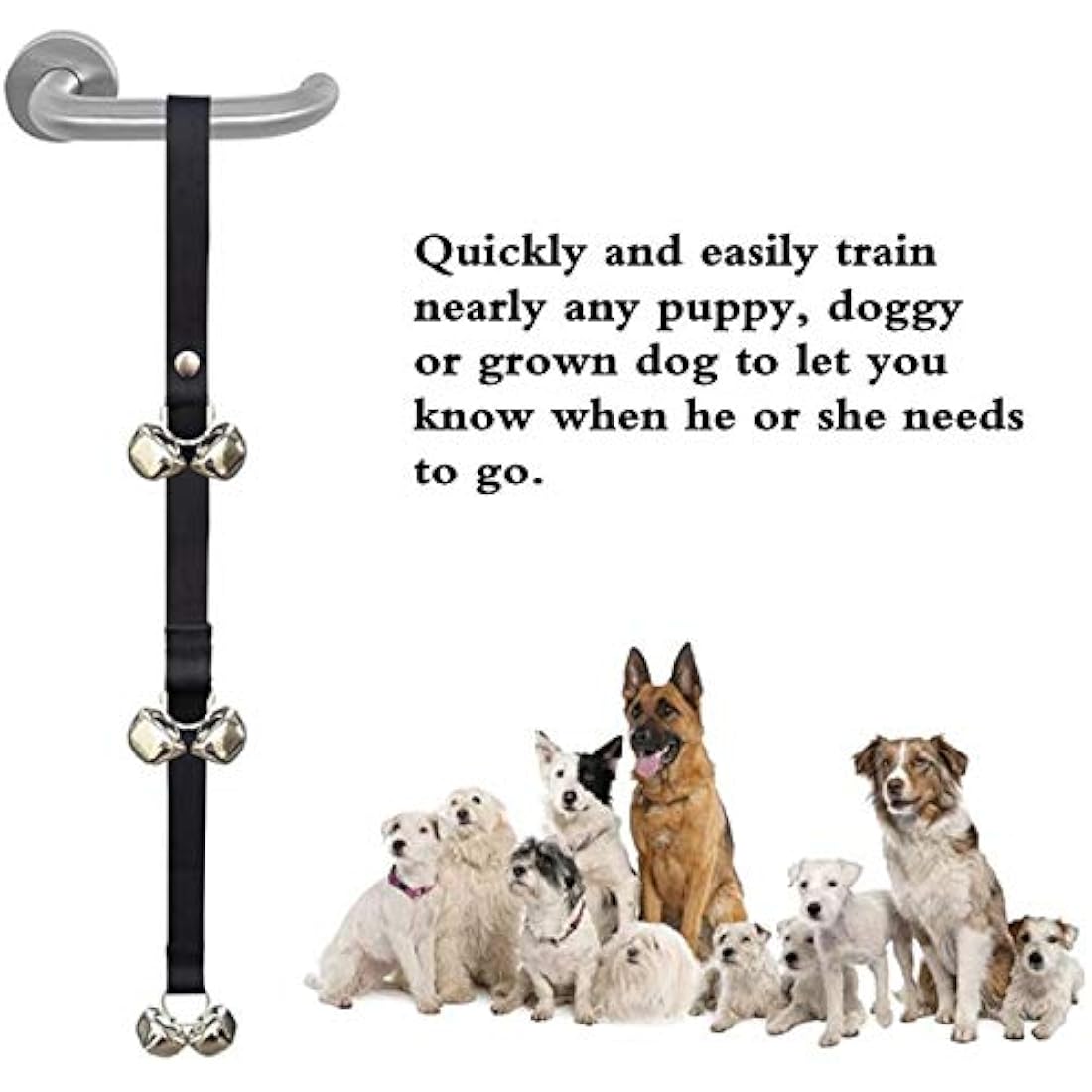 ADOGO® Dog Puppy Potty Training DoorBells - Length Adjustable Dog House Toilet Training Bells