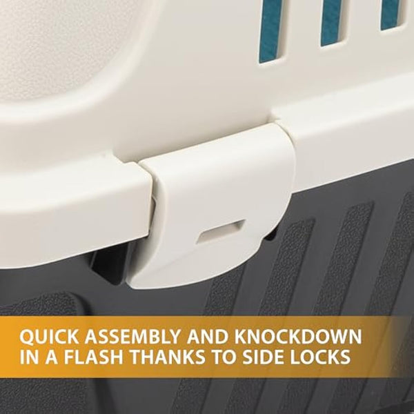 Ferplast Cat Carrier Small Dog Carrier, Double Opening, Secure, Practical, Easy to Clean, Durable Pet Travel Box up to 12 Kg, Includes Cushion, 60 x 40 x h. 38 cm