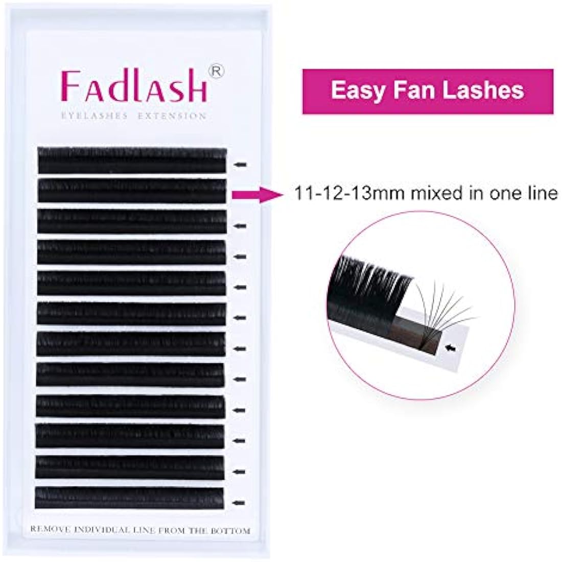 Fadlash Easy Fan Lashes C Curl 0.07 11-12-13mm Mixed Tray Russian Lashes Natural Look Self Fanning Eye Lashes Automatic Blooming Russian Eyelashes Extensions