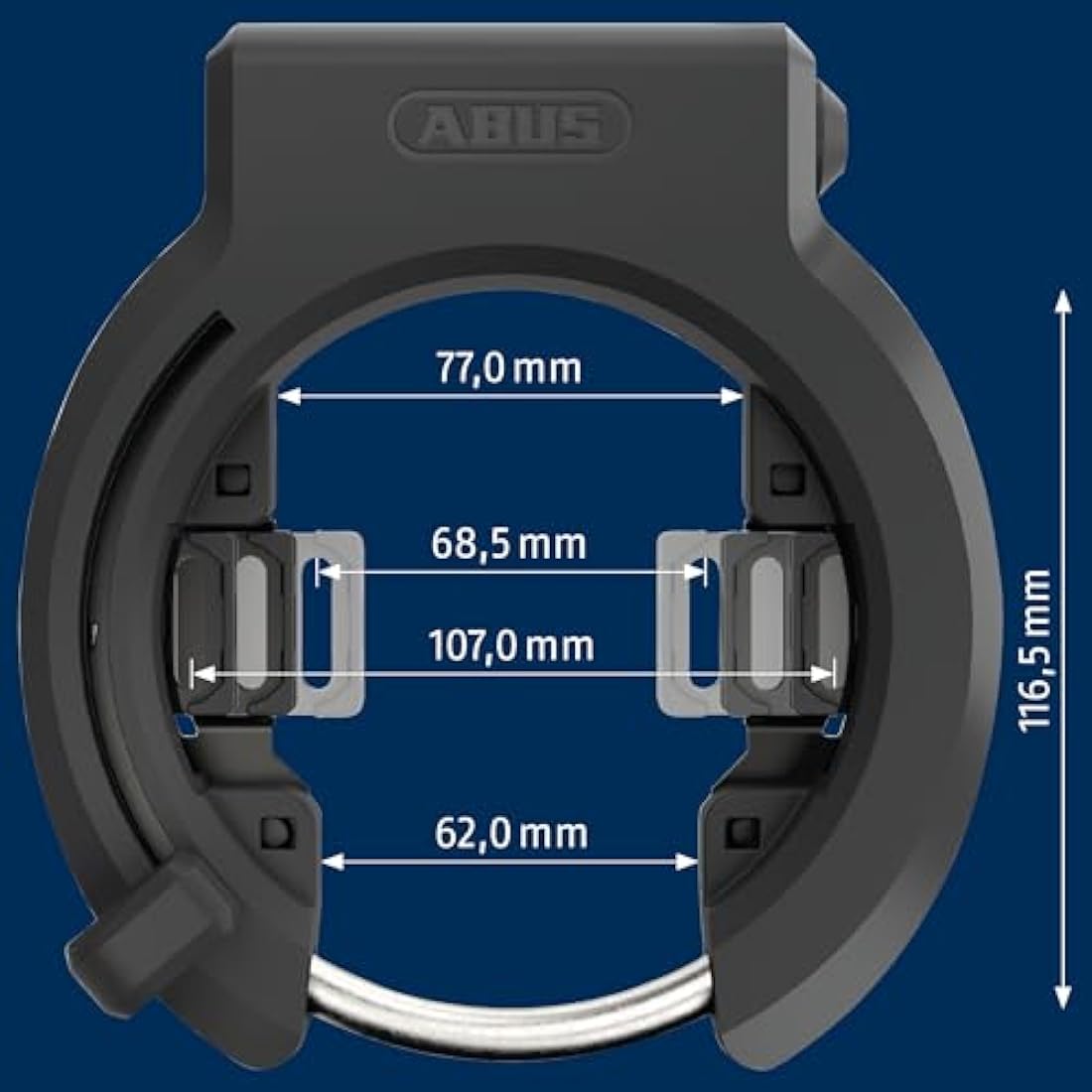 ABUS frame lock 6950M XPlus™ Granit™ - for all common bicycle frames - universally adjustable - immobiliser for bicycles - variant NR + 6KS/130 + ST 5950 with chain and saddlebag