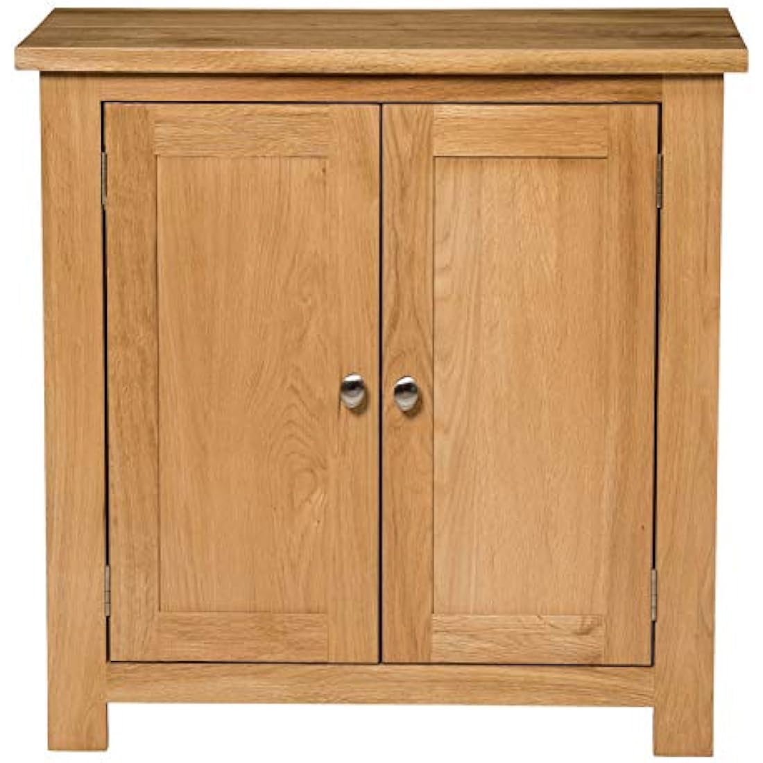 Hallowood Furniture Waverly Oak Small Wooden Cabinet with 2 Door and Adjustable Shelf, Small Oak Sideboard, Solid Wooden Cupboard for Kitchen, Bedroom or Hallway, Living Room Furniture