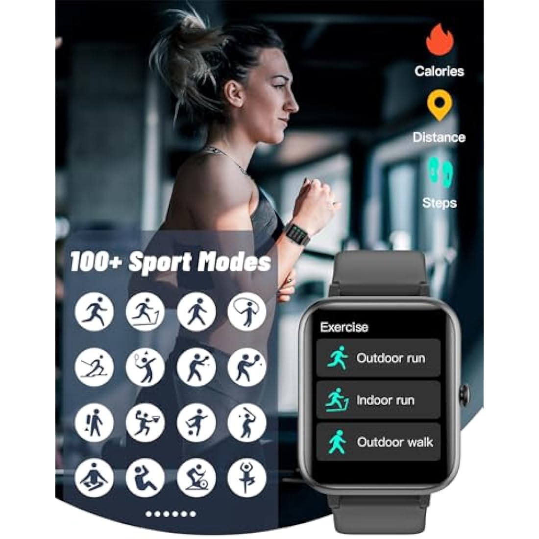 GRV Smart Watch Answer Dial Call,Smart Watches for Women Men with Heart Rate Monitor,Step Counter,Sleep Tracker,Sports Fitness Tracker Watch Call SMS Notification Smartwatch for Android iOS Phone