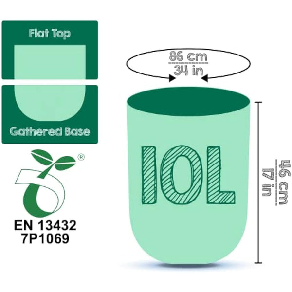 Greener Walker 10L-150Bags 100% Compostable Biodegradable Bin Liners 6L/10L/30L Food Waste Bags with EN13432 Certificate Caddy Kitchen Bin Liners