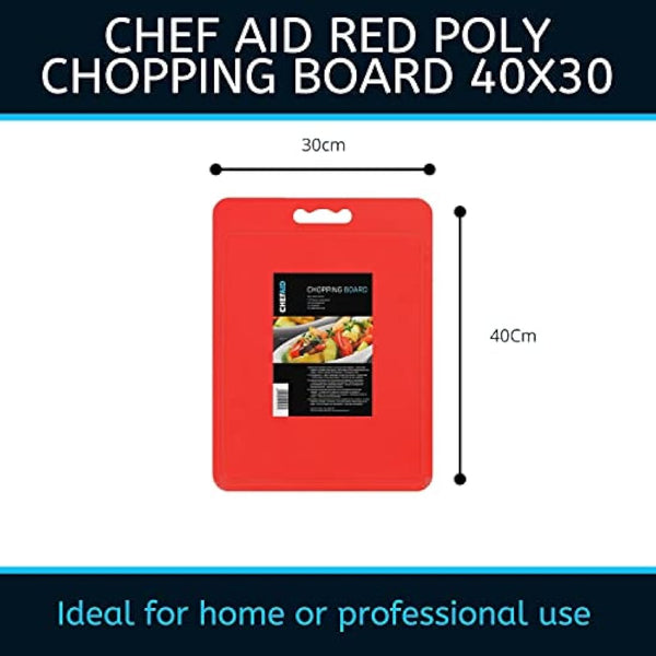 Chef Aid Large Multi-Colour Chopping Board Set, Multipurpose Anti-Slip Surface, Easy to Clean and Dishwasher Safe with Handle, Pack of 4 Cutting Boards Each Measuring 40 x 30cm